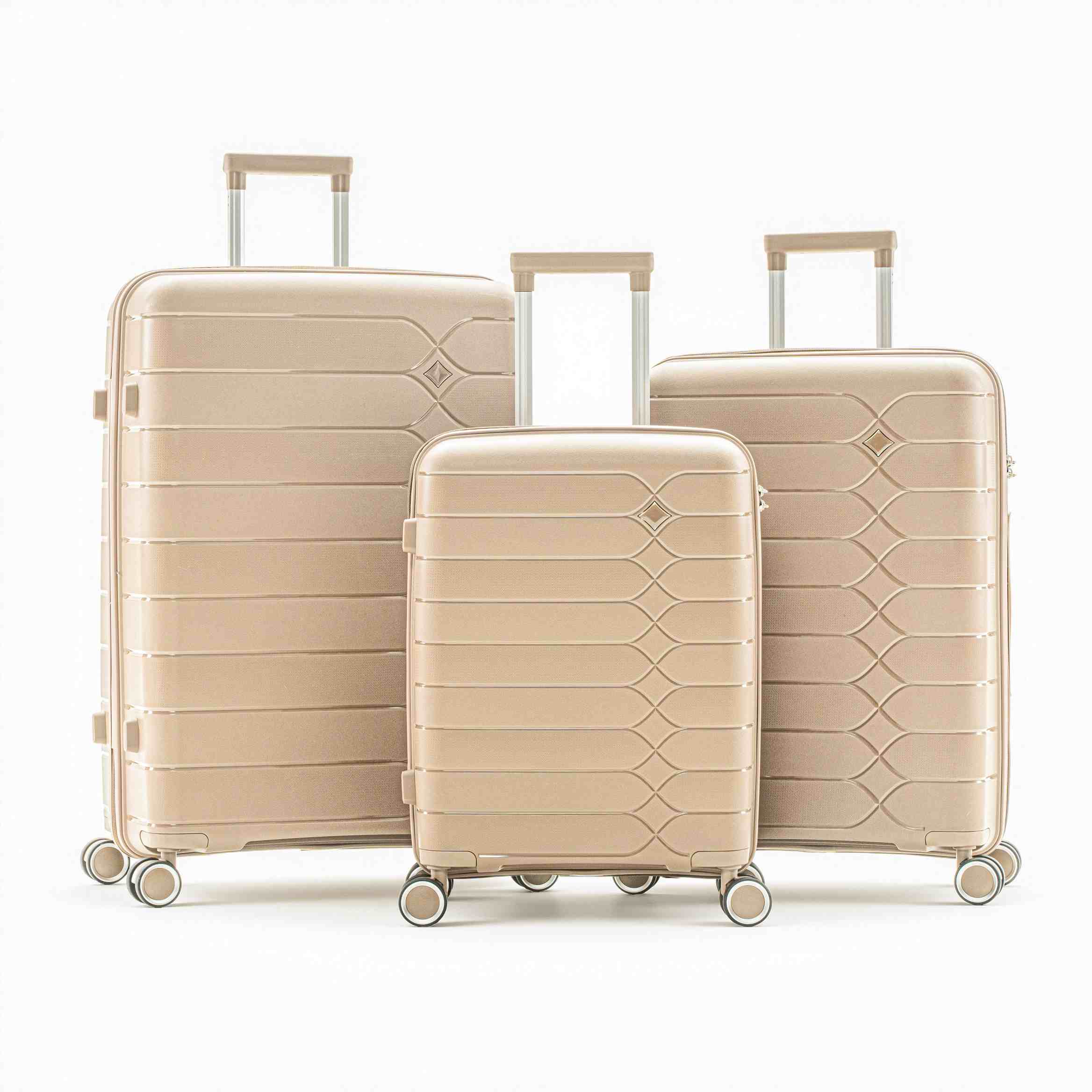 Durable PP Hard Shell Carry On Suitcase, Lightweight Travel Luggage