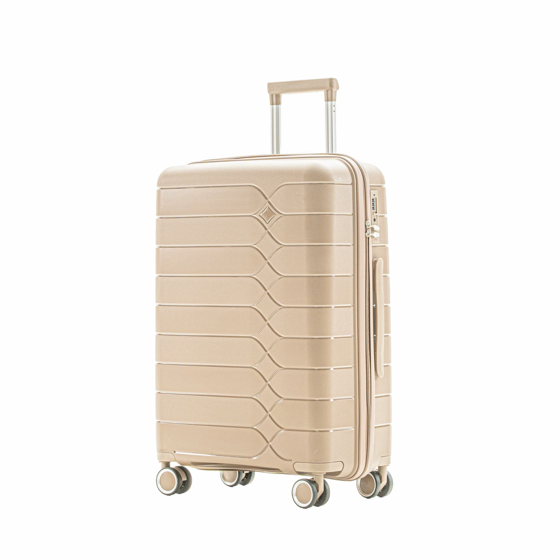 Durable PP Hard Shell Carry On Suitcase, Lightweight Travel Luggage